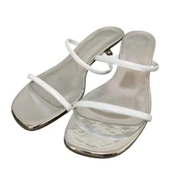 美品 23SS LE TALON ルタロン ストラップサンダル ミュール サイズM 23～23.5cm相当 シルバーカラー レディース 古着 中古 USED