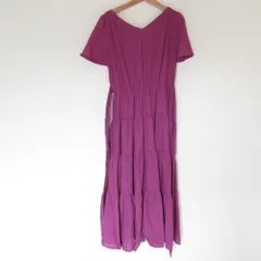 美品 24SS MISCH MASCH ミッシュマッシュ 2WAYカラーティアードワンピース 半袖 ロングドレス MM427405 サイズM ピンク レディース 古着 中古 USED