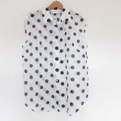 良品 UNITED ARROWS ユナイテッドアローズ ドット柄 ノースリーブ シアー ブラウス シャツ ホワイト×ブラック レディース 古着 中古 USED