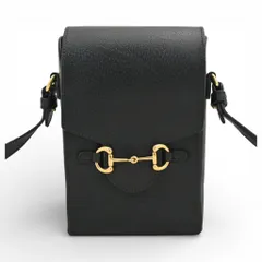 グッチ ホースビット 1955 レザー ミニ ショルダーバッグ ブラック Aランク gu3344vv