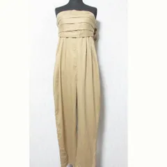 良品 23SS Lachement ラシュモン バックリボン ベアトップ オールインワン サロペット 38 ベージュ レディース 古着 中古 USED