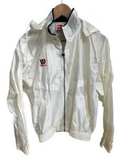  Wilson  ウィルソン　ウィンドブレーカー　ジャンパー　ナイロン　ホワイト　ユニセックス　サイズL　【Z1732】   