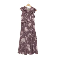 美品 SNIDEL スナイデル フラワープリントワンピース サイズ1 パープル レディース 古着 中古 USED