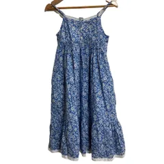 美品 POLO RALPH LAUREN ポロラルフローレン フラワープリントワンピース サイズ7 ブルー レディース 古着 中古 USED