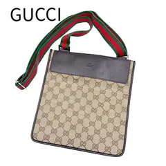 GUCCI グッチ GGキャンバス ショルダーバッグ ベージュ×ブラウン シェリーライン