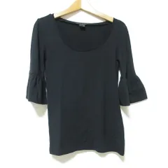 美品 RALPH LAUREN ラルフローレン 五分 七分袖 ベルスリーブニットカットソー S ブラック レディース 古着 中古 USED