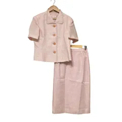 良品 YUKI TORII ユキトリイ スカート ショートスリーブジャケット セットアップ サイズ11 ピンク レディース 古着 中古 USED