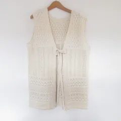 美品 22SS JOURNAL STANDARD ジャーナルスタンド レリューム オープンワークミックスニット2WAYプルオーバー ベスト F アイボリー レディース 古着 中古 USED