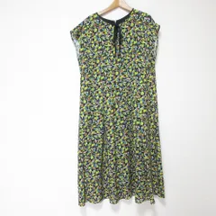 美品 UNTITLED アンタイトル RATTI プリント フレンチスリーブ ミディドレス ワンピース 2 マルチカラー レディース 古着 中古 USED