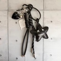 じゃらじゃらキーホルダー　バッグチャーム カラビナ モノトーン 星