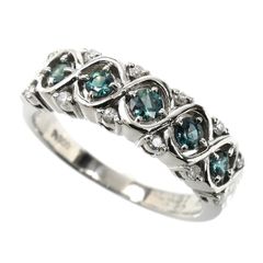 Pt900プラチナ リング・指輪 アレキサンドライト0.37ct ダイヤモンド