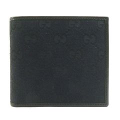 GUCCI グッチ GGキャンバス×レザー 二つ折り財布 ブラック 極美品