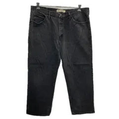 メキシコ製 Lee デニムパンツ W42 ブラック リー ジップアップ アメカジ ジーンズ デニム コットン ビッグサイズ 2601-348