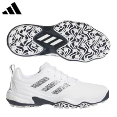 アディダス コードカオス 25 MDV41 スパイクレス ゴルフシューズ クラウドホワイト×カレッジネイビー×クラウドホワイト(IH8445)
