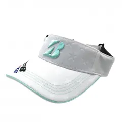 【美品】ブリヂストンTOURB サンバイザー 白 星織生地 ロゴミントグリーン    ゴルフウェア Bridgestone