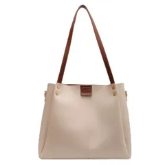 [Petit-Germe] プチジェルム トートバッグ レディース 2way A4対応 大容量 PUレザー ショルダーバッグ 通勤 通学 旅行 (01. アイボリー) [01. アイボリー]