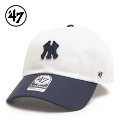 ’47【フォーティーセブン】14920543 B-CONTT17EWS クリーンナップ ニューヨーク・ヤンキース MLB 2-TONE NY ベースランナー ホワイト ネイビー バイザー キャップ 帽子 ユニセックス