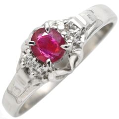 Pt900 プラチナ リング 指輪 ルビー 約0.34ct 高級 9号 - メルカリ