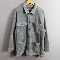 M'C WAY エムシーウェイ コーデュロイ シャツ ジャケット カバーオール キルティング裏地 古着 ヴィンテージ アウター サイズ LL グレー系 ワーク A594