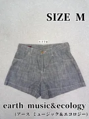 5378　earth music&ecology　薄手デニムショートパンツ　M