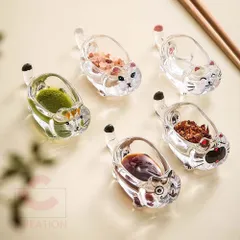 小皿 1個 猫 和食器 おしゃれ 小鉢 小皿 セット クリスタル かわいい 皿 鉢 可愛い 和食器 醤油皿 刺身皿 漬物皿 クリスタルガラス