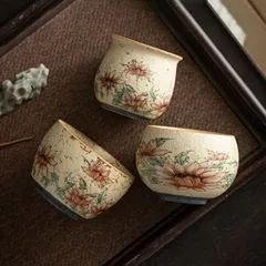 【新品未使用】青花火山赤主人杯陶磁器品茗杯家庭用工夫茶器個人専用カップ大容量カップ