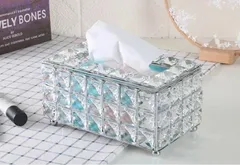 ティッシュボックスケース クリスタル シルバー 高級感 インテリア 北欧 ギフト