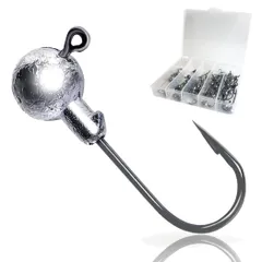 FISHBOMB ジグヘッド 50個 25個 セット 1g 2g 3g 4g 5g 7g 10g 穴釣り メバリング フック ケース付き