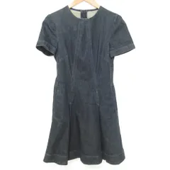 美品 STELLA McCARTNEY ステラマッカートニー ストレッチ ショートスリーブ フレア デニム ミニワンピース サイズ36 インディゴ レディース 古着 中古 USED