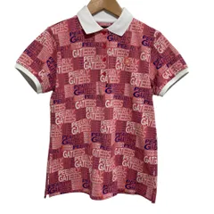 新品同様 24SS PEARLY GATES パーリーゲイツ トリコジャガードグラデーションロゴ 半袖 ポロシャツ カットソー ゴルフウェア 1 ピンク系 レディース 古着 中古 USED