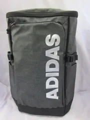 リュック　adidas　アディダス　メンズ　レディース　ボックスバックパック　バックパック　リュックサック　大容量　ビッグロゴ　ブラック×マットシルバー