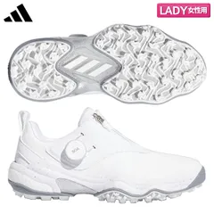 レディース アディダス ウィメンズ コードカオス 25 ボア NKZ95 スパイクレス ゴルフシューズ フットウェアホワイト×シルバーメタリック×グレーツー (IE3447)