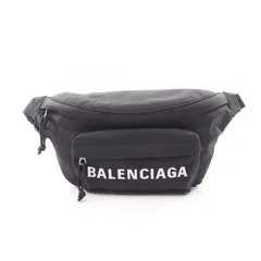 バレンシアガ BALENCIAGA ウエストバッグ ボディバッグ WHEEL BELT PACK ウィール ベルト バッグ 533009 ブラック/ホワイト ナイロン ウィール ベルトバック メンズ Used A