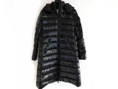 MONCLER モンクレール MOKA GIUBBOTTO サイズ1 ■ フード付きダウンコート コート 光沢ブラック レディース □8A