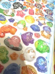 【水族館】nekoninシリーズ ぷくぷくシール ボンボンドロップシール うるちゅるシール おはじきシール おしりシール 肉球シール キラキラ 宝石  立体シール 3Dシール