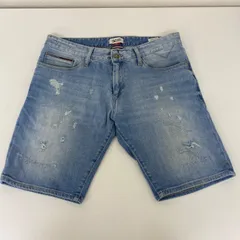 ✨美品✨TOMMY HILFIGER トミーヒルフィガー　デニムショートパンツ　ハーフパンツ　ヴィンテージ加工　4500132514 サイズ34 ブルー