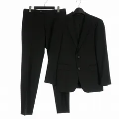 コムサメン COMME CA MEN LANIFICICIO ウール セットアップ スーツ 上下 M ブラック 黒 07-01FR01 