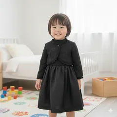 【90】フォーマルワンピース ボレロセット ブラック 冠婚葬祭 発表会