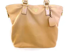プラダ BR4372 レザー トートバッグ ■ ベージュ系 レディース PRADA □8A