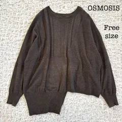 OSMOSIS　オズモーシス　アシンメトリー　変形　ニット　プルオーバー　ウール　ダークブラウン