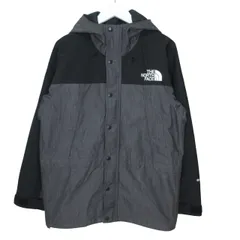 ザノースフェイス THE NORTH FACE 長袖 マウンテンライトデニムジャケット ナイロン ロゴ刺繍 フード Sサイズ ブラック グレー k349895 0125