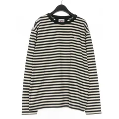 トミー TOMMY JEANS ジーンズ ワンポイントロゴ ボーダーTシャツ カットソー 長袖 XL ブラック/ホワイト 4500381718