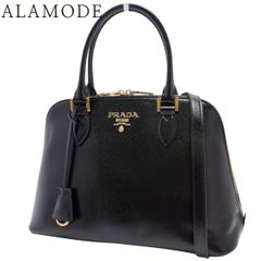 PRADA(プラダ) ロゴ 2WAYバッグ ハンドバッグ 2WAY ショルダー 肩掛け サフィアーノ パテントレザー/エナメル SAFFIANO VERNIC ブラック黒 ゴールド金具 1BA002 レディース 40802174887【中古】【アラモード】