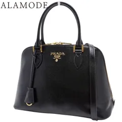 PRADA(プラダ) ロゴ 2WAYバッグ ハンドバッグ 2WAY ショルダー 肩掛け サフィアーノ パテントレザー/エナメル SAFFIANO VERNIC ブラック黒 ゴールド金具 1BA002 レディース 40802174887【中古】【アラモード】