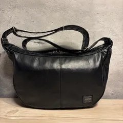 PORTER フリースタイル ショルダーバッグ レザー 黒 剥がれ・浮きあり