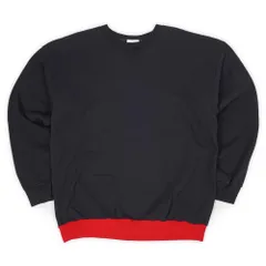 ディスカス DISCUS 90s 90年代 MADE IN USA 前V クルーネックスウェット バイカラー 2TONE ツートーン 無地 ヴィンテージ アメリカ 古着 メンズ スウェット トレーナー ブラック レッド XL【中古】