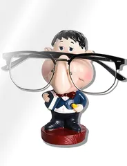 CIOP(シオップ) キャラクター メガネスタンド せんせい 01 眼鏡 置き かわいい 可愛い おしゃれ フィギュア 卓上 メタルフレーム/サングラス/丸眼鏡/スクエア (ブラウン他)