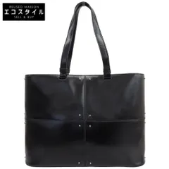 TOD'S トッズ カーフレザー スタッズ ステッチ ハンドバッグ トートバッグ メンズ ブラック