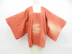 【一輝堂】道行コート 刺繍 金彩 松葉 花 正絹 着物 美品 身丈約76cm 裄丈63cm 26z01-149