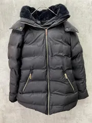 ZARA ザラ フード付きハーフ丈ダウン ジャケット sizeS/ブラック ◆■◎レディース